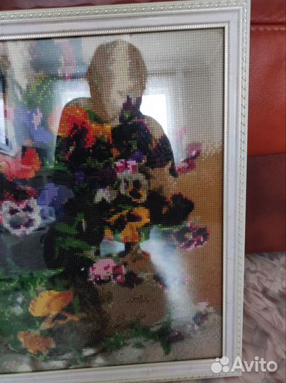 Картина алмазная мозаика под стеклом