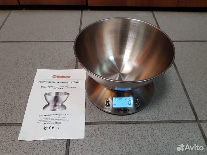 Новые весы кухонные с термометром sakura SA-6064