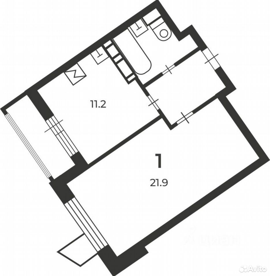 1-комнатная квартира в аренду, Москва, Родниковая ул. 5А — 58 000 ₽/мес