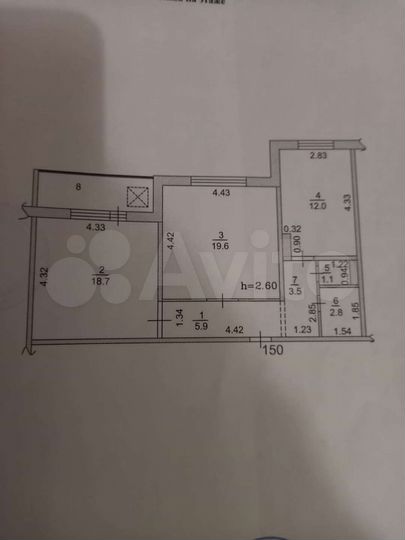 2-к. квартира, 65 м², 9/15 эт.