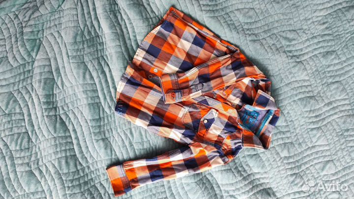 Рубашки в клетку для мальчика next 98р, geejay 92р