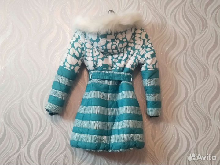 Зимний пуховик 146 для девочки Снегурочки
