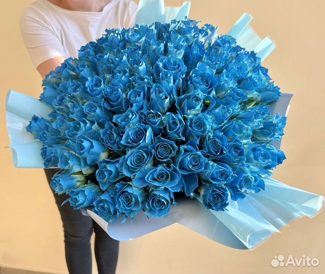 Доставка синие розы букет