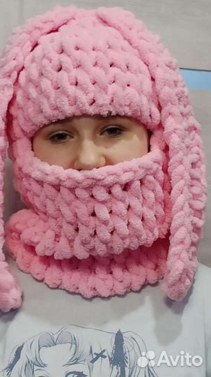 Балаклава вязаная с ушками