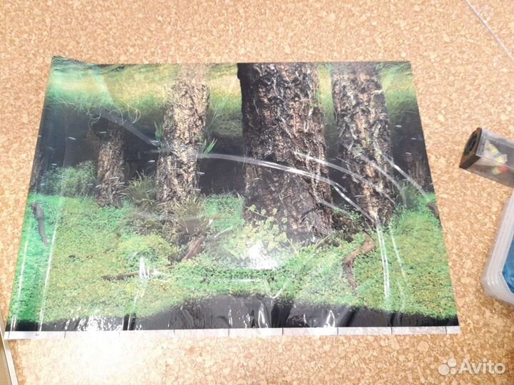 Домик в аквариум. Задний фон. Лампа