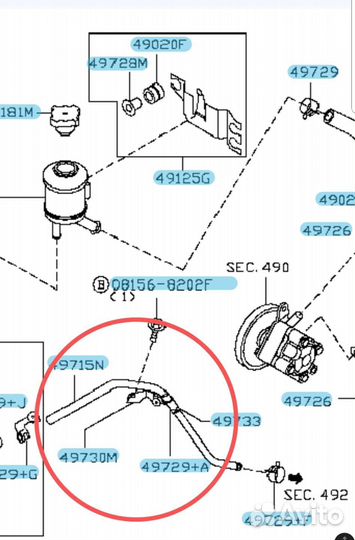 Шланг гур Almera Classic / N16 4972695F0A