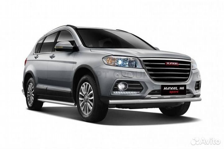 Защита порогов прямая 63 мм (нпс) haval H6 с 2014