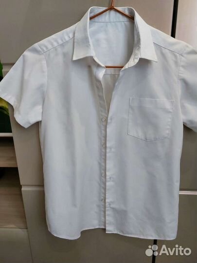 Рубашка белая на мальчика 140
