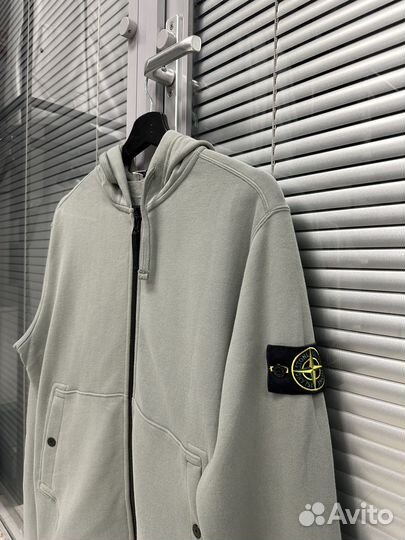 Кофта зип худи Stone Island светло-зеленая