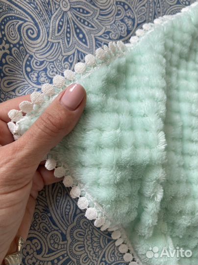 Детское одеяло конверт на выписку 85*85 см мятное