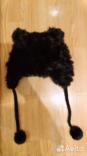 Шапка вязанная из кролика