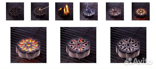 Угольные брикеты Lokkii 6 шт. (твёрдый уголь)