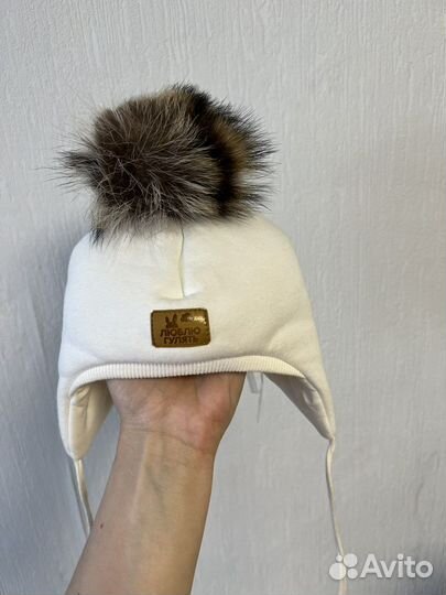 Зимняя шапка на малыша размер 42-44