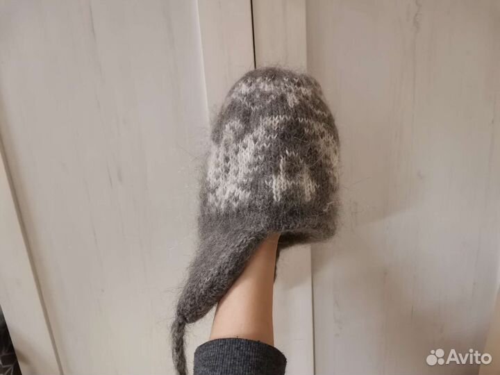 Новая пуховая детская шапка, размер 46-47