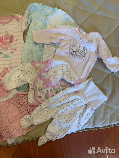 Пакет одежды на девочку 0-3 месяца 50-62см
