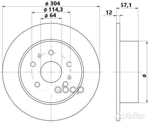 Диск тормозной (окраш.) зад DF062110 Trialli