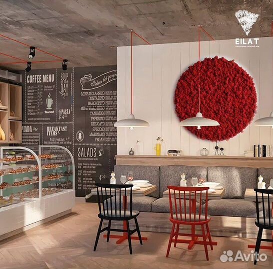 Мох Разные Цвета Декор Панно Дерево