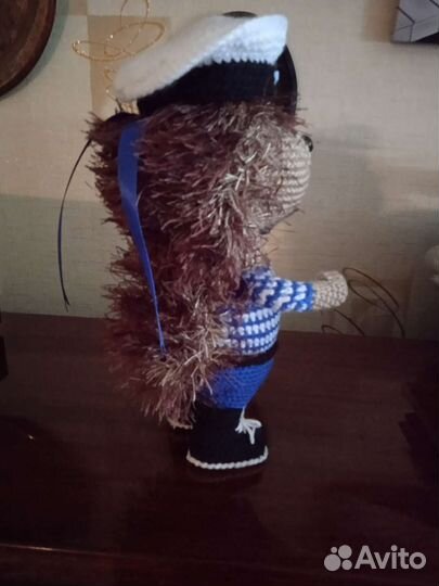 Кукла ежик матрос в бескозырке. Интерьерная