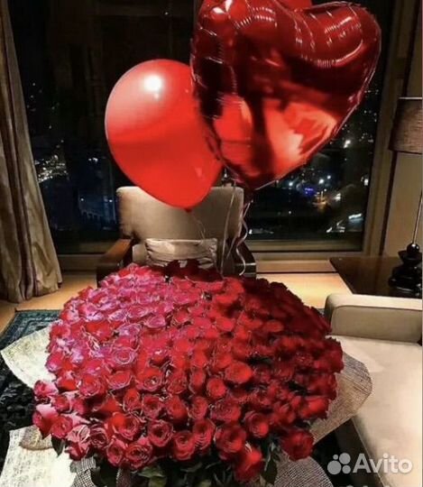 101 роза 3500,шары