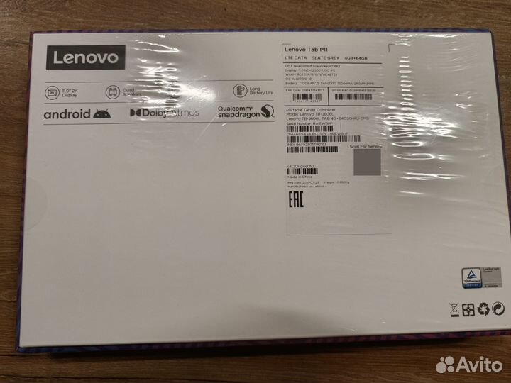 Lenovo Tab P11 4GB+64GB+LTE новый