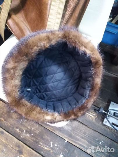 Норковая шапка мужская черная