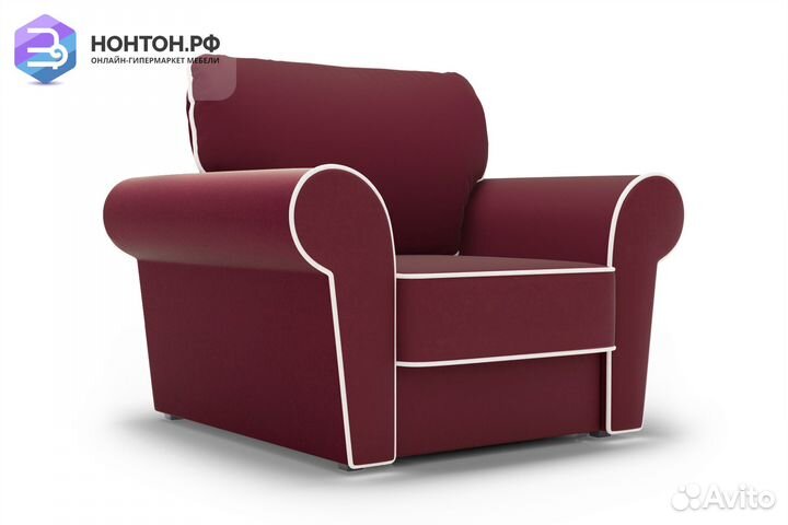Кресло еврокнижка Прованс бордовое