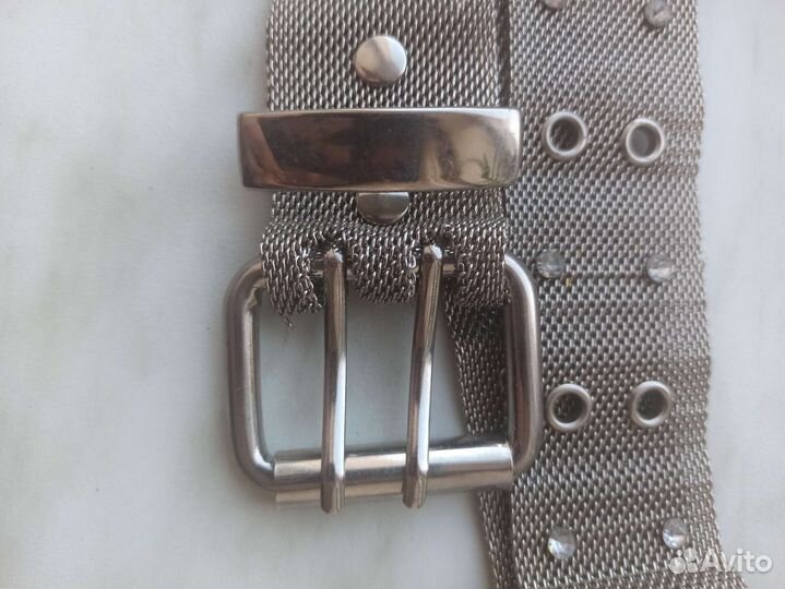 Ремень мужской металл/плетение
