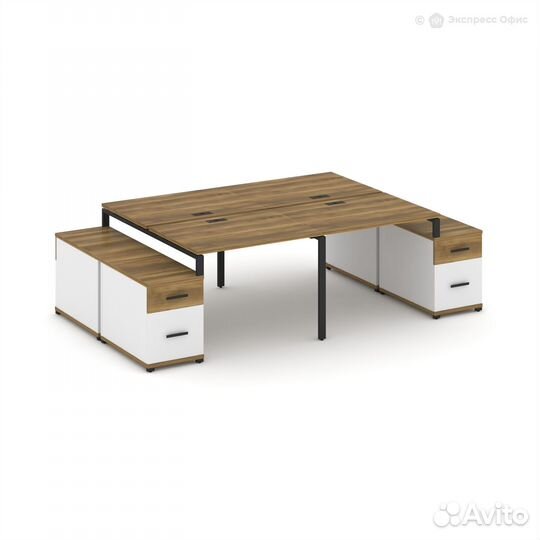 Стол-бенч на 4 места с двумя двухсторонними опорны