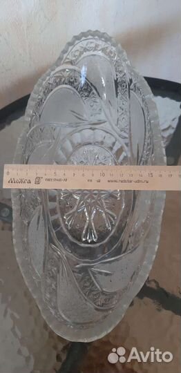 Большая хрустальная ваза для фруктов