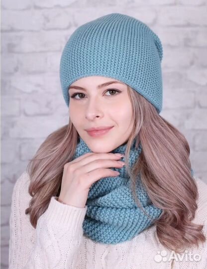 Комплект шапка и снуд женский новый