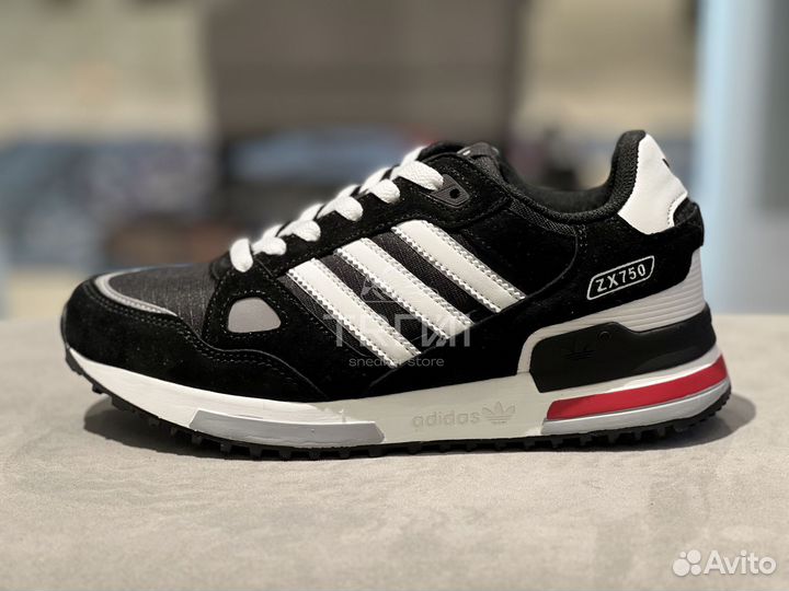 Кроссовки Adidas ZX 750 Black White Red