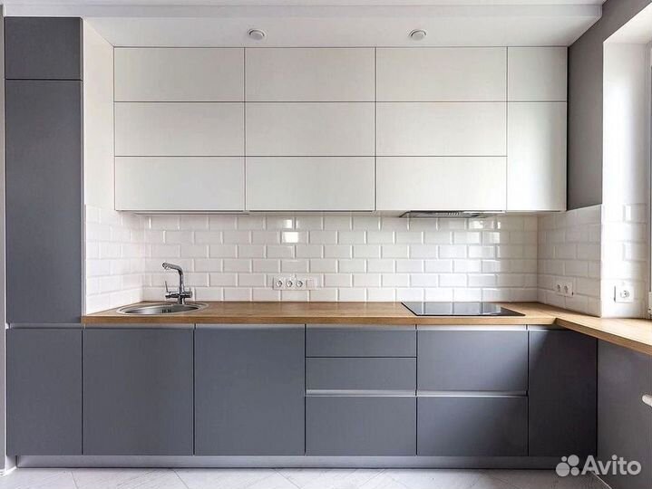 Кухонный гарнитур прямой в потолок на заказ