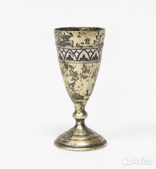 Рюмка на ножке, серебро 875 проба, вес 35 гр, черн