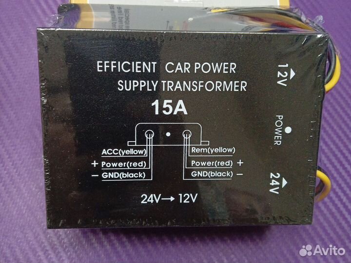 Автомобильный инвертор преобразователь 24v-12v 15А