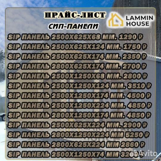 Сип панели 2500*124. Домокомплекты