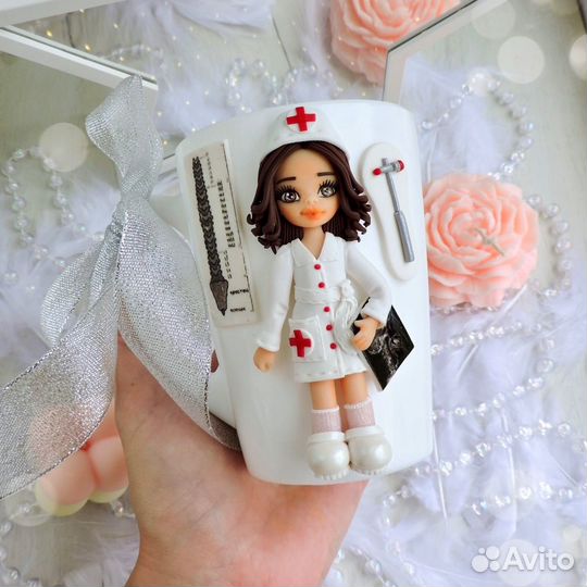 Кружки с декором из полимерной глины