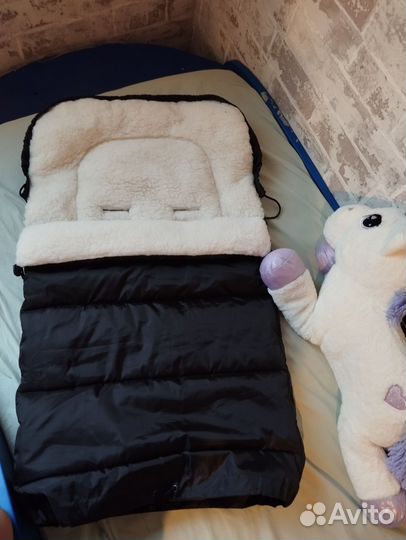 Зимний конверт в коляску на овчине до 3 лет