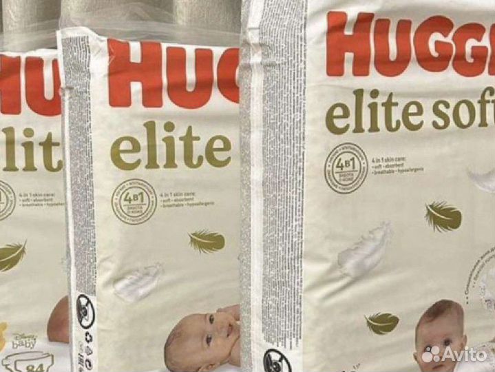 Подгузники и трусики huggies elite soft 4,5,6