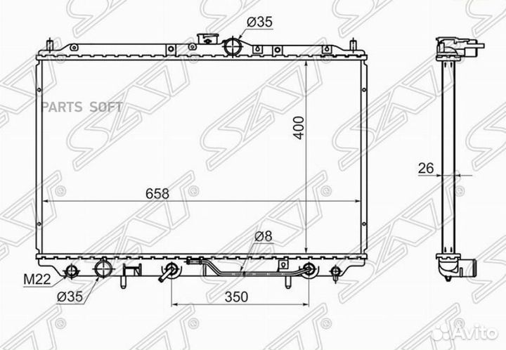 Радиатор охлаждения Митсубиси Каризма 96-98