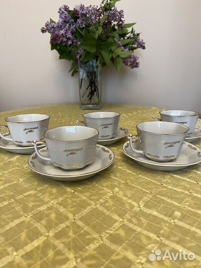 Кружка с блюдцем СССР (5 пар) 50-60-е гг