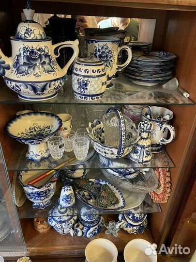 Посуда сервис из гжели коллекция