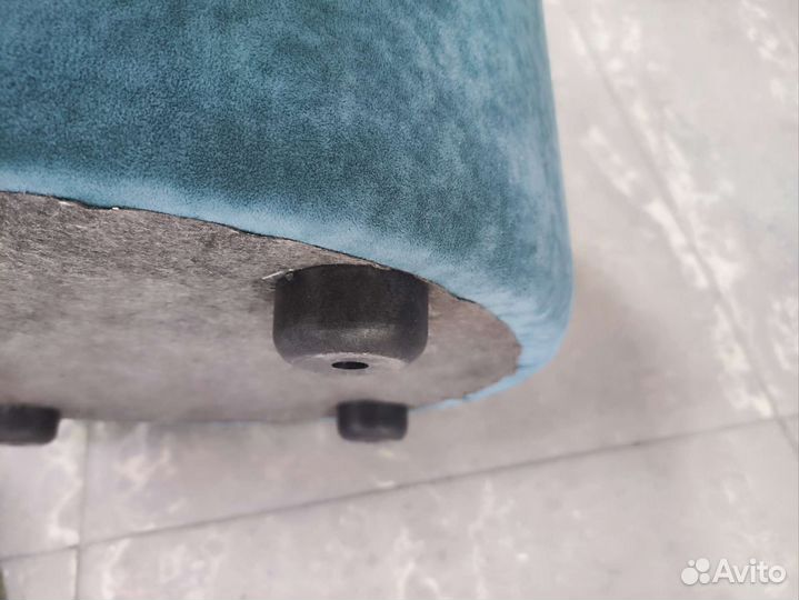 Пуф круглый, голубой