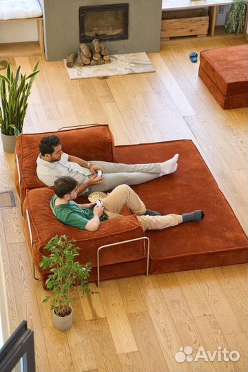 Бескаркасный диван модульный со спальным местом
