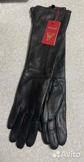 Перчатки длинные натуральная кожа