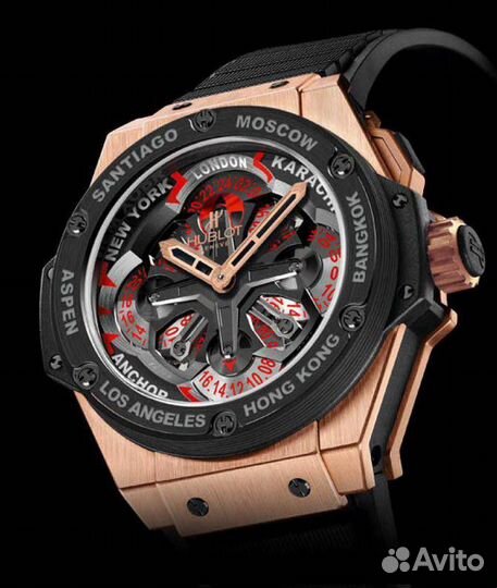 Часы Hublot King Power Unico GMT Gold Ceramic 48