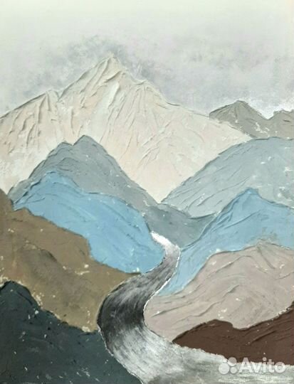 Картина горы Тибет горный пейзаж Белая интерьерная