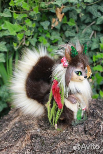 Игрушка ручной работы в смешанной технике