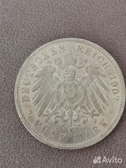 5 марок Пруссия Вильгельм 2