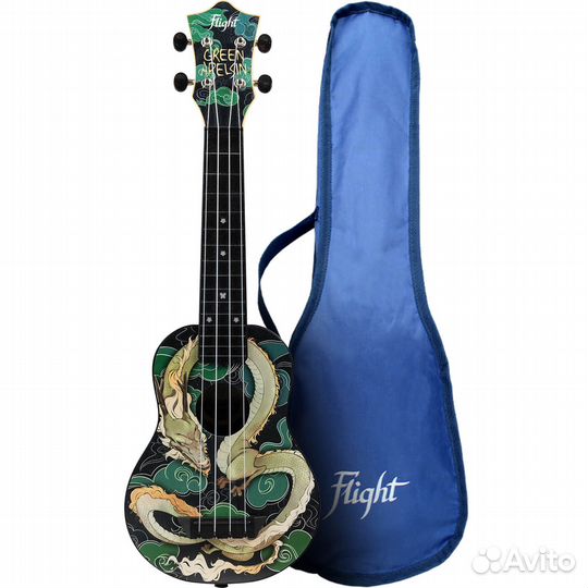 Укулеле flight TUS-jade dragon - подписная Green A