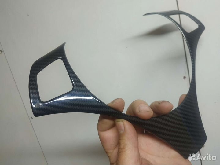 Накладка кнопок руля бмв Е90 Е84 карбон